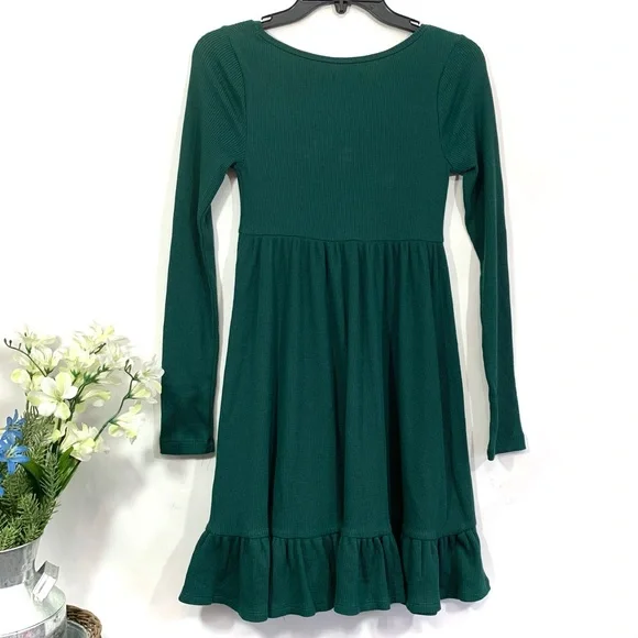 Wild Fable Women's Green Waffle Knit Long Sleeve Dress NWT - Picture 6 of 7